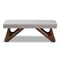 Baxton Studio Rika Beige Upholstered Walnut Brown Finished Boomerang Bench 158-9778 - alternate 7